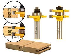 Yonico 15221 - Matched Tongue and Groove Router Bit Set 1/2&quot; Shank