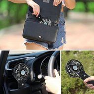 3 Speeds Portable Mini USB Rechargeable Desktop Fan wih 4000mAh Power Bank for Phone (Black) N6