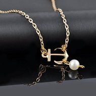 Charm Anklet Anchor White Pearl Bead Bracelet Ankle Foot Sandal Chain