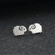 1 Pair Fashion Silver Plated Sheep Earrings For Women Ears Stud Fine Jewelry