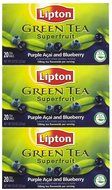 Lipton Green Tea Bags, Superfruit, Purple Acai &amp; Blueberry, 20 ct, 3 Pack N2
