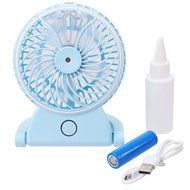 NEWSTYLE Table Fan with Spray Mist - Portable Mini USB Rechargeable Water Misting Fan Personal Cooling Humidifier... N7