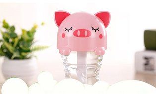 Alonea USB Mini Cartoon Bottle Cap Humidifier Office Air Diffuser (Black) N11