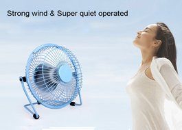 YYGIFT&reg; Quiet Operation Mini USB Table Desk Personal Fan with Built-in Rechargeable Battery - Black N11