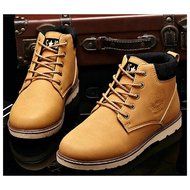 Yaheeda Men's High Top Casual PU Leather Lace-Up Work Shoes Martin boots N12