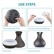 Rainco 400ml Ultrasonic Humidifier Aromatherapy Oil Diffusers with Adjustable Mist Mode,Waterless Auto Shut-off... N9
