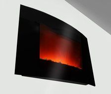 36 inch Wall Mount Modern Space Heater Electric Fireplace Tempered Glass W/Remote Control AX-520AP