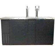 Direct Draw 3 Kegerator Refrigerator in Black with Glass Rinser