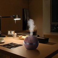 300ml Aroma Essential Oil Diffuser, Wood Grain USB LED Ultrasonic Cool Mist Humidifier N4