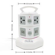 Power Strip Surge Protector, Bukm Smart 6-Outlet with 4-USB Surge Protection Power Socket 110-250V Worldwide Voltage... N2