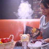 Alonea USB Mini Cartoon Bottle Cap Humidifier Office Air Diffuser (Black) N12