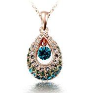 Elegant Teardrop Crystal Rhinestone Pendant Hollow Necklace Fashion Jewellery N5