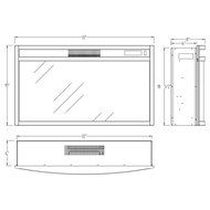 Gibson Living Room Decor 33" Curved Ventless Electric Space Heater Built-in Recessed Firebox Fireplace Insert