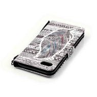 iPhone 7 Case,Yaheeda [3D Colored Drawing] [Flip Fit] Premium PU Leather Card-Slots Cash-Slots &amp; Kickstand [Anti-Scratches... N44