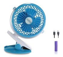 Welltop 5-inch Portable Clip Fan Rotatable Clamp Fans USB or Battery Powered Table Fan Rechargeable Desktop Fan... N14