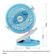 Welltop 5-inch Portable Clip Fan Rotatable Clamp Fans USB or Battery Powered Table Fan Rechargeable Desktop Fan... N15