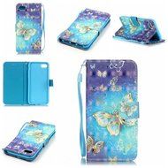 iPhone 7 Case,Yaheeda [3D Colored Drawing] [Flip Fit] Premium PU Leather Card-Slots Cash-Slots &amp; Kickstand [Anti-Scratches... N52