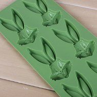 DUFUSTORE Chocolate Cake Candy Baking Silicone Bakeware Mould 6pcs Rabbit Pattern Random Color