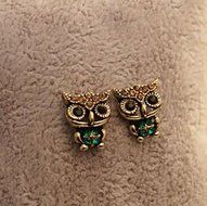Owl Cute Jewelry Lady Fashion Style Rhinestone Vintage Ear Stud Earrings N4