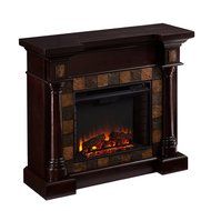 Southern Enterprises AMZ8478FE Chancellor Faux Slate Convertible Electric Fireplace, Espresso N7