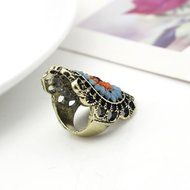 Festival Party Sz 6 Fashion Evil Eye Crystal Rings Multi-Gem Women Men Bohemia (6) N3