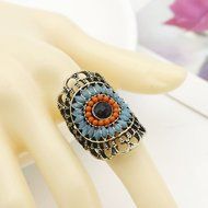 Festival Party Sz 6 Fashion Evil Eye Crystal Rings Multi-Gem Women Men Bohemia (6) N4
