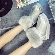 Spritech(TM) Fashion Women's Warm Flat Fur Button Elegant Tassel Winter Snow Boots N17