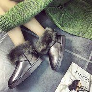 Spritech(TM) Fashion Women's Warm Flat Fur Button Elegant Tassel Winter Snow Boots N19