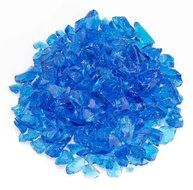 American Fireglass 9 to 12mm Fire Pit and Outdoor Fireplace Glass, Small, 10-Pound, Dark Blue N36