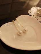 Crystal Rhinestone Long Pearl Dangle Drop Earrings Ear Studs Women's Jewelry