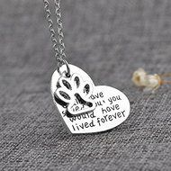New Dog Love Heart Silver Plated Chain Pendant Necklace Jewelry Gift N2