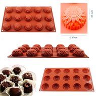 New Vermilion 15-Cavity Silicone Cake Decorating Mould Candy Cookie Chocolate Soap Baking Mold