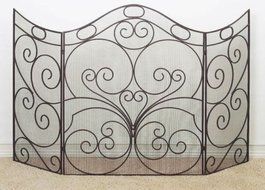 FIREPLACE SCREENS - "CASTILE" FIREPLACE SCREEN - ANTIQUE BROWN FINISH
