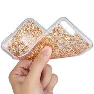 iPhone 7 Plus Case, iPhone 7 Plus Glitter Case, PHEZEN Luxury Bling Glitter Gold Foil Embedded Clear Rubber Gel... N9