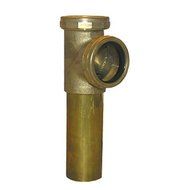 LASCO 03-4021 1-1/2-Inch Rough Brass Slip Joint End Outlet Baffle Tee with Threaded Tailpiece with Nuts and Washers...