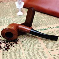 Ylyycc handcraft rosewood tobacco pipe trumpet shape bent tobacco pipe