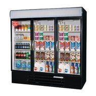 Beverage-Air MMF72-5-B-LED MarketMax 75" Three Section Glass Door Reach-In Merchandiser Freezer with LED Lighting...