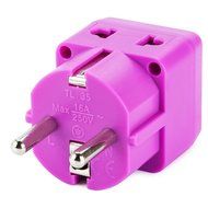 Yubi Power 2 in 1 Universal Travel Adapter with 2 Universal Outlets - Built in Surge Protector - 2 Pack - Purple... N2