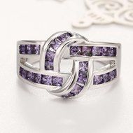 Women Fashion 925 Silver Amethyst Ring Wedding Engagement Jewelry Size 6-10 (8) N4