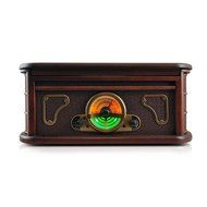 Pyle Bluetooth Turntable Record Player , Built-in CD &amp; Cassette Players, AM/FM Radio, Vinyl-to-MP3 Recording Brown... N3