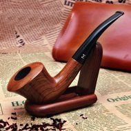 Ylyycc handcraft rosewood tobacco pipe trumpet shape bent tobacco pipe N2
