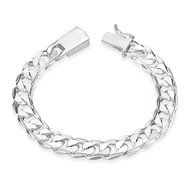 Yaheeda 10mm Wide Curb Chain Bracelet for Men Women Stainless Steel High Polished N2