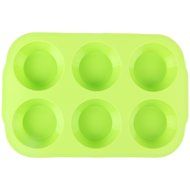 Yilove 6 Cup Silicone Muffin Pan,Set of 2 (Coffee brown and Lemon green) N2