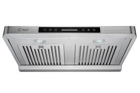 CYBER&reg; Minimalist Designed Seamless Stainless Steel Under Cabinet Range Hood 30" Touch Panel 900CFM