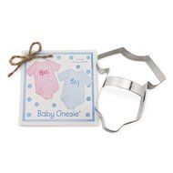 Baby Onesie Cookie Cutter With Recipe Card &ndash; Ann Clark - 4.25 Inches &ndash; US Tin Plated Steel