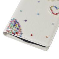 LG Escape 3 Case, LG Phoenix 2 Case, LG K8 Case White PU Leather Folio Flip Phone Case,Yaheeda 3D Handcraft White... N46