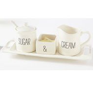 Mud Pie Bistro Cream &amp; Sugar Set, White