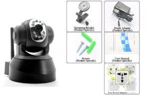 Budget Plug and Play IP Camera &quot;Securas&quot; - 1/4 Inch CMOS, 10m Nightvision, Pan + Tilt, Motion Detection N2