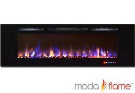 72 Inch Bliss Crystal Recessed Touch Screen Multi-Color Wall Mounted Electric Fireplace