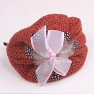 Spritech(TM) Women's Fascinator Headband Bowknot Feather Hard Yarn Hats LightGray N3